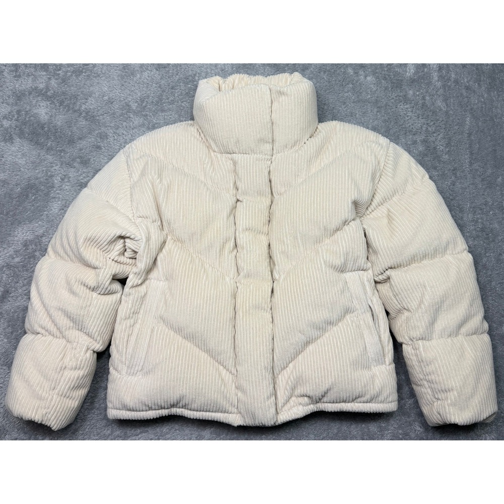 Wilfred Puffer Jacket‎ Womens S Cream The Cloud Puff Corduroy Down Quilted Coat